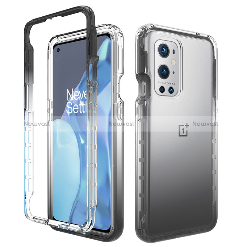 Ultra-thin Transparent Gel Gradient Soft Matte Finish Front and Back Case 360 Degrees Cover for OnePlus 9 Pro 5G