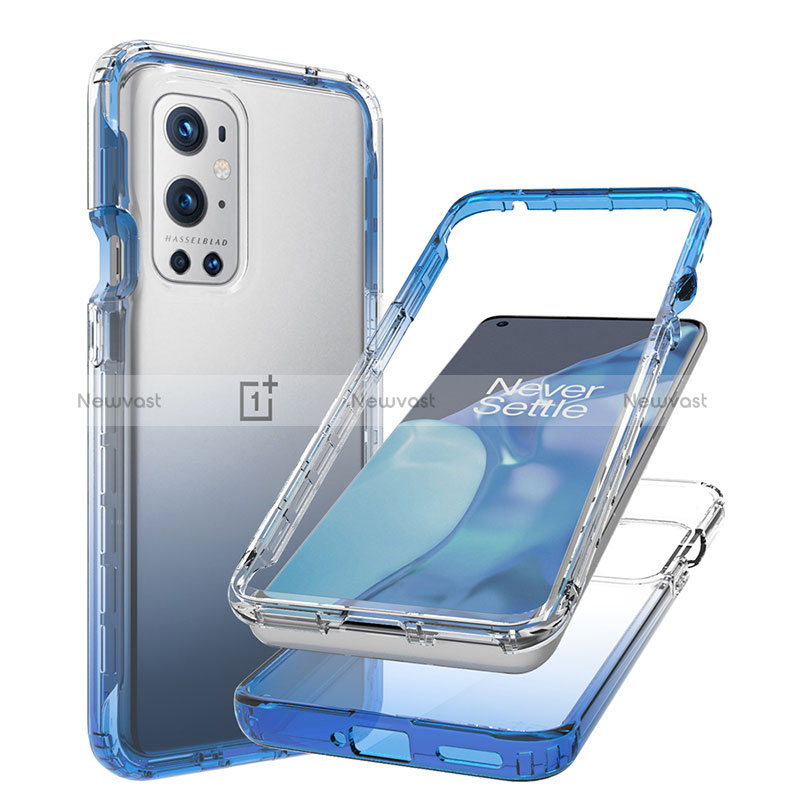 Ultra-thin Transparent Gel Gradient Soft Matte Finish Front and Back Case 360 Degrees Cover for OnePlus 9 Pro 5G