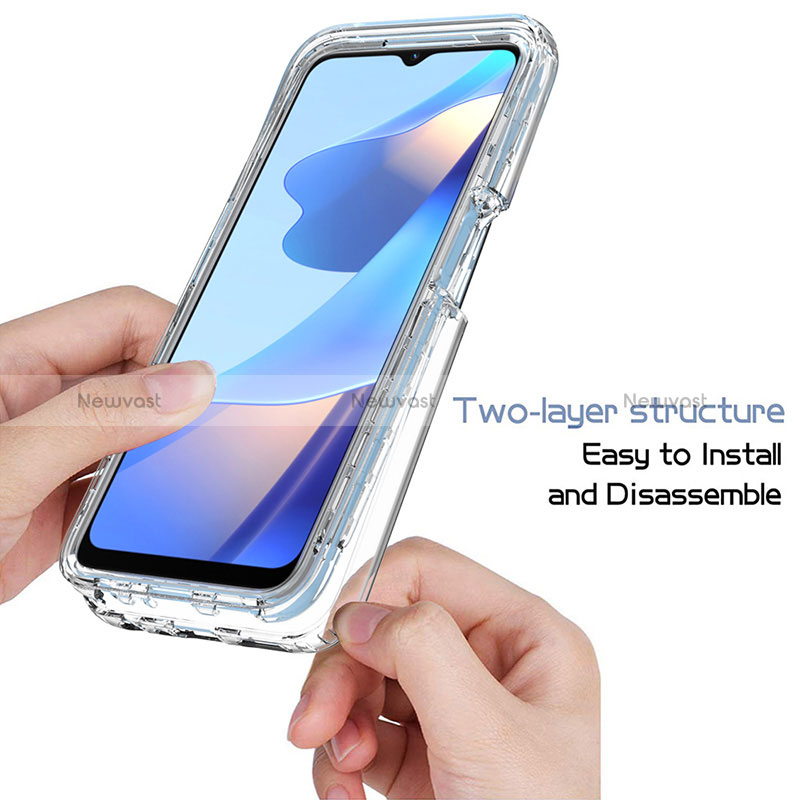 Ultra-thin Transparent Gel Gradient Soft Matte Finish Front and Back Case 360 Degrees Cover for Oppo A16s