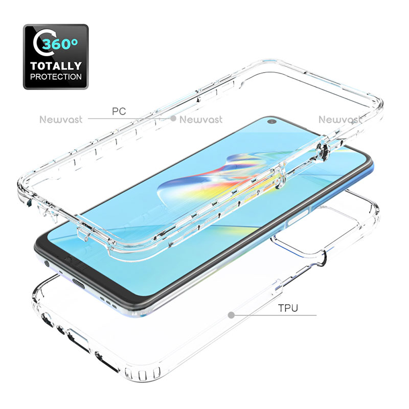 Ultra-thin Transparent Gel Gradient Soft Matte Finish Front and Back Case 360 Degrees Cover for Oppo A54 4G