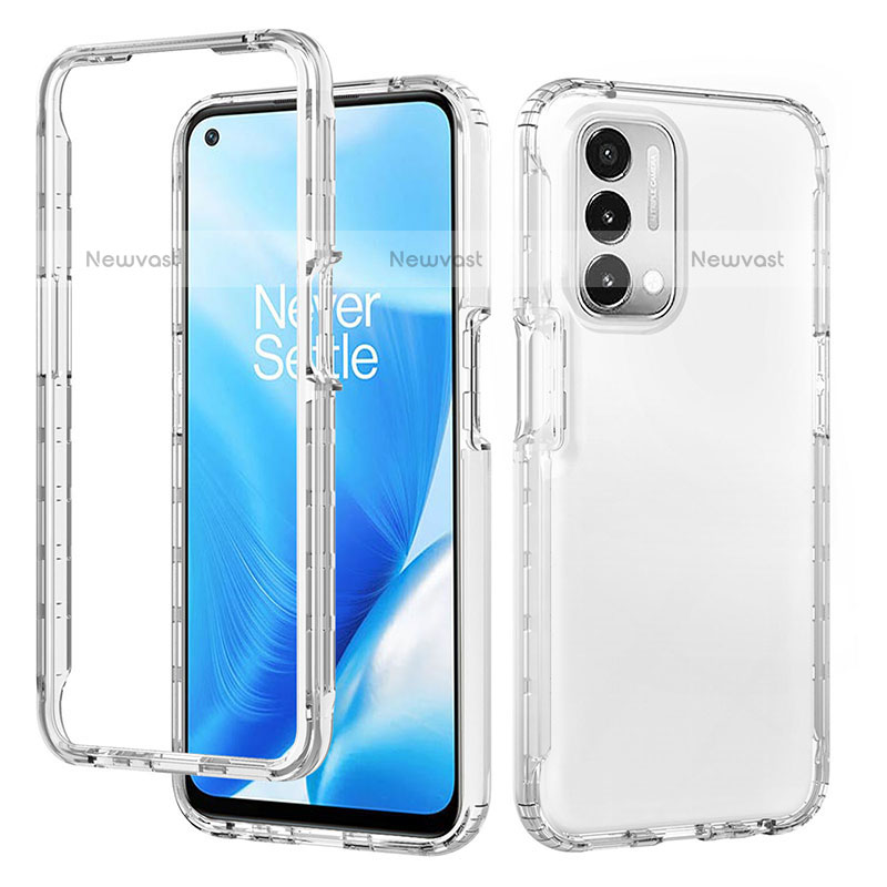 Ultra-thin Transparent Gel Gradient Soft Matte Finish Front and Back Case 360 Degrees Cover for Oppo A93 5G Clear