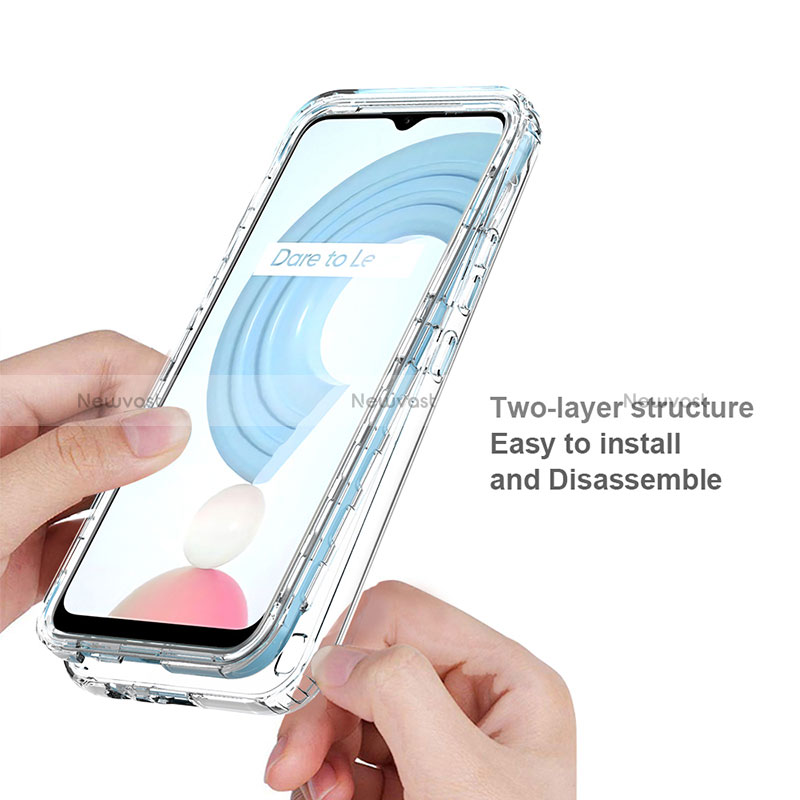 Ultra-thin Transparent Gel Gradient Soft Matte Finish Front and Back Case 360 Degrees Cover for Realme C21Y