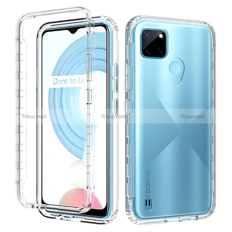 Ultra-thin Transparent Gel Gradient Soft Matte Finish Front and Back Case 360 Degrees Cover for Realme C21Y