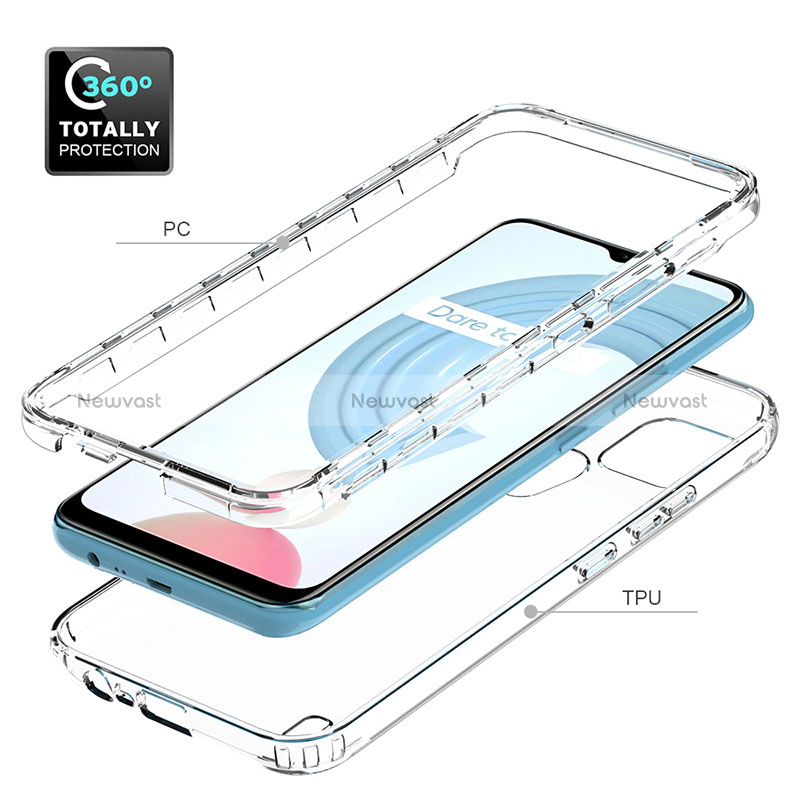 Ultra-thin Transparent Gel Gradient Soft Matte Finish Front and Back Case 360 Degrees Cover for Realme C21Y