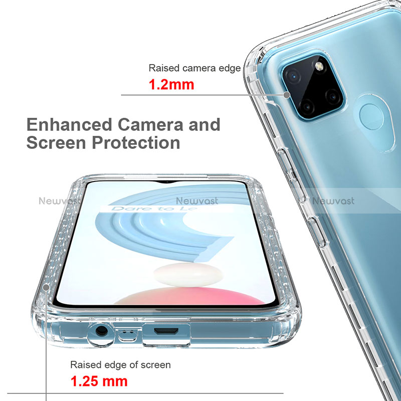 Ultra-thin Transparent Gel Gradient Soft Matte Finish Front and Back Case 360 Degrees Cover for Realme C21Y