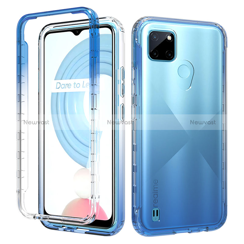 Ultra-thin Transparent Gel Gradient Soft Matte Finish Front and Back Case 360 Degrees Cover for Realme C25Y