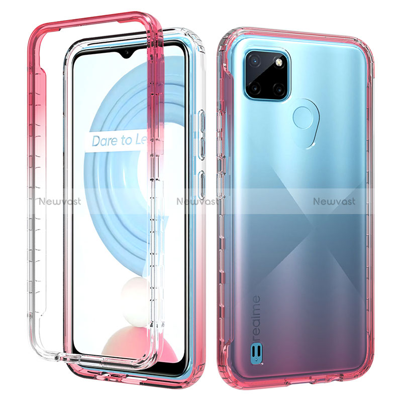 Ultra-thin Transparent Gel Gradient Soft Matte Finish Front and Back Case 360 Degrees Cover for Realme C25Y India