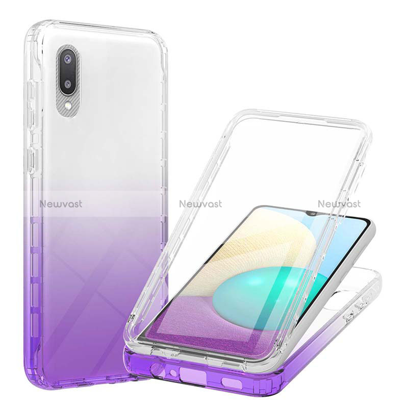 Ultra-thin Transparent Gel Gradient Soft Matte Finish Front and Back Case 360 Degrees Cover for Samsung Galaxy A02