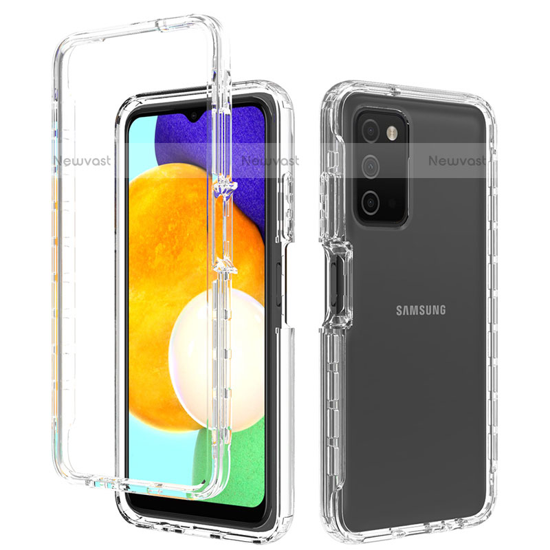 Ultra-thin Transparent Gel Gradient Soft Matte Finish Front and Back Case 360 Degrees Cover for Samsung Galaxy A02s Clear