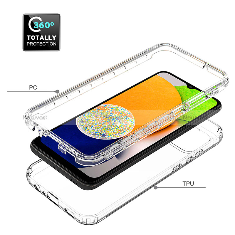 Ultra-thin Transparent Gel Gradient Soft Matte Finish Front and Back Case 360 Degrees Cover for Samsung Galaxy A03