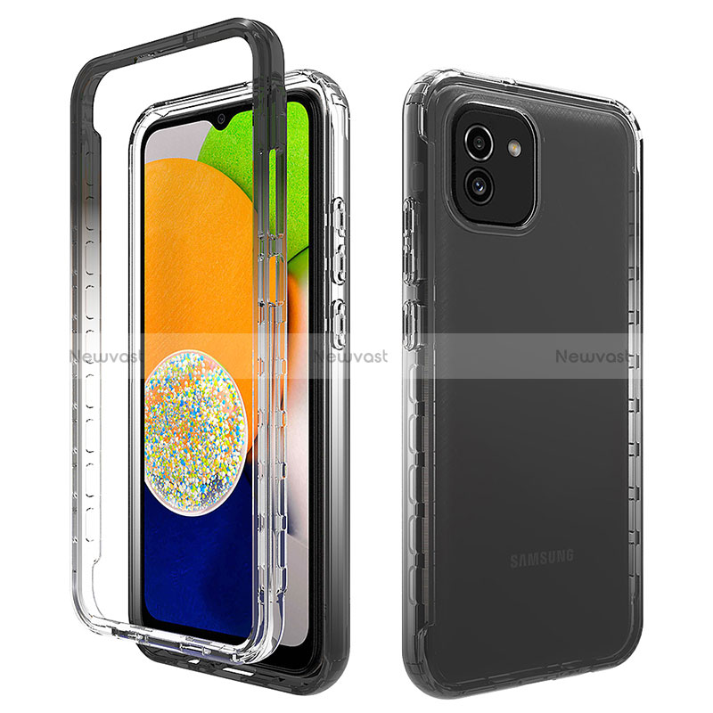 Ultra-thin Transparent Gel Gradient Soft Matte Finish Front and Back Case 360 Degrees Cover for Samsung Galaxy A03