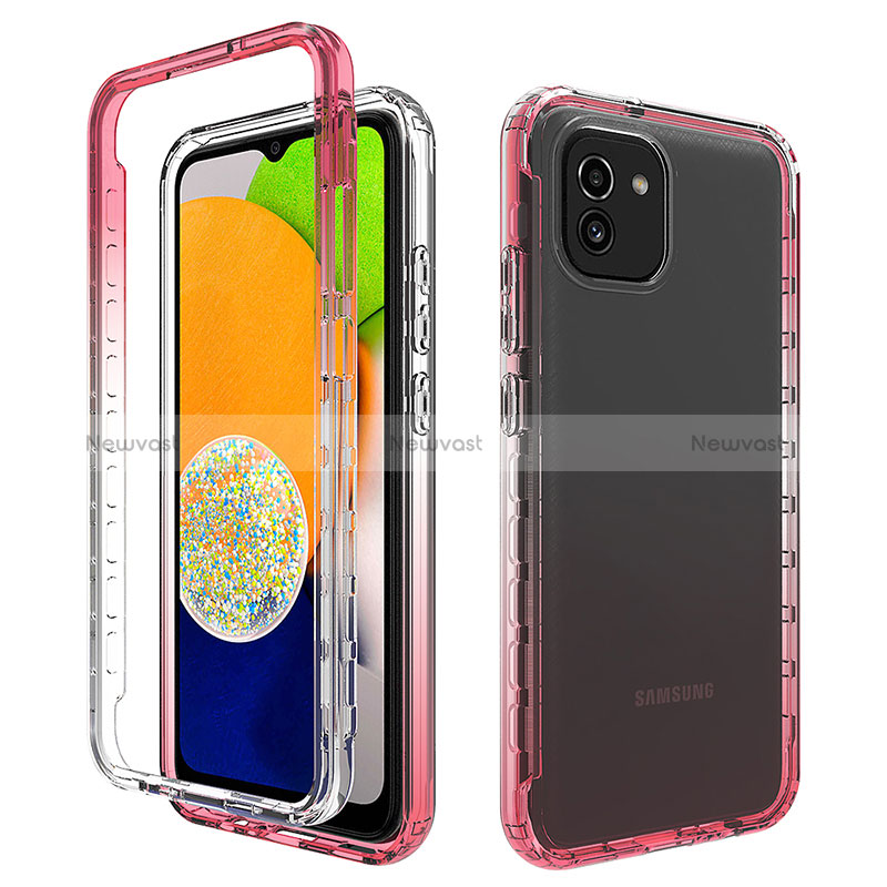 Ultra-thin Transparent Gel Gradient Soft Matte Finish Front and Back Case 360 Degrees Cover for Samsung Galaxy A03