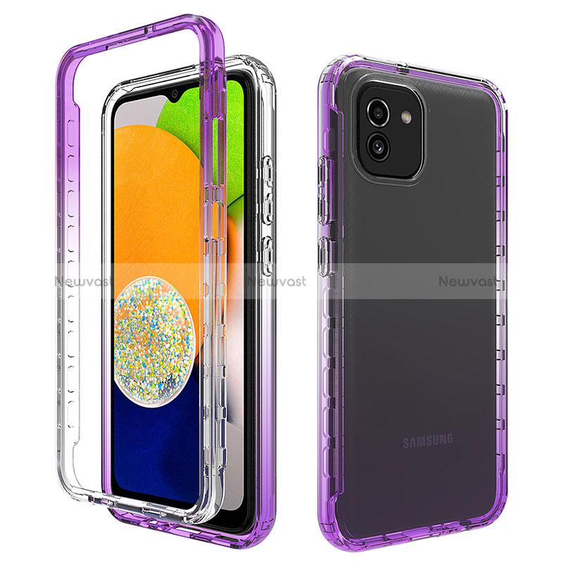 Ultra-thin Transparent Gel Gradient Soft Matte Finish Front and Back Case 360 Degrees Cover for Samsung Galaxy A03