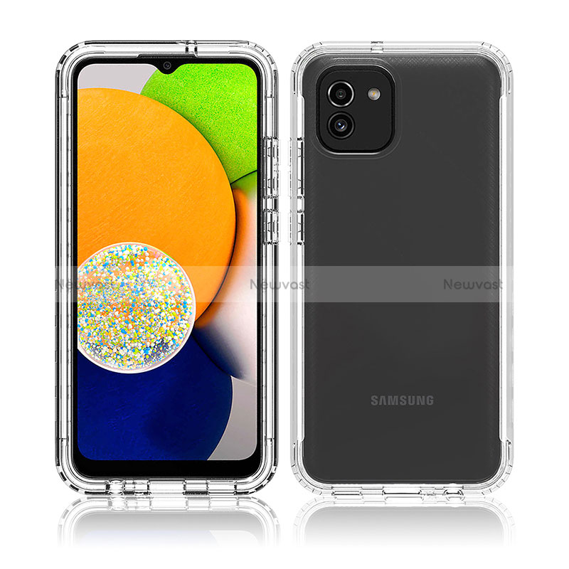 Ultra-thin Transparent Gel Gradient Soft Matte Finish Front and Back Case 360 Degrees Cover for Samsung Galaxy A03