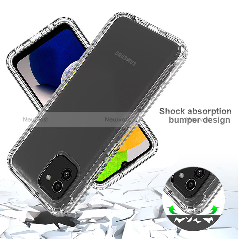 Ultra-thin Transparent Gel Gradient Soft Matte Finish Front and Back Case 360 Degrees Cover for Samsung Galaxy A03