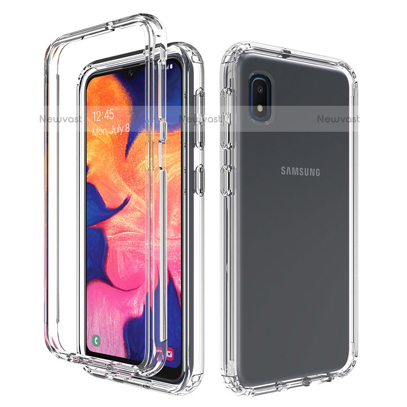 Ultra-thin Transparent Gel Gradient Soft Matte Finish Front and Back Case 360 Degrees Cover for Samsung Galaxy A10e Clear
