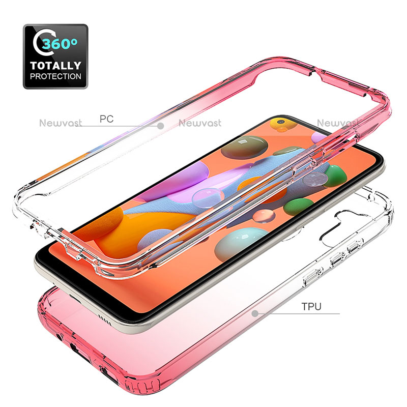 Ultra-thin Transparent Gel Gradient Soft Matte Finish Front and Back Case 360 Degrees Cover for Samsung Galaxy A11