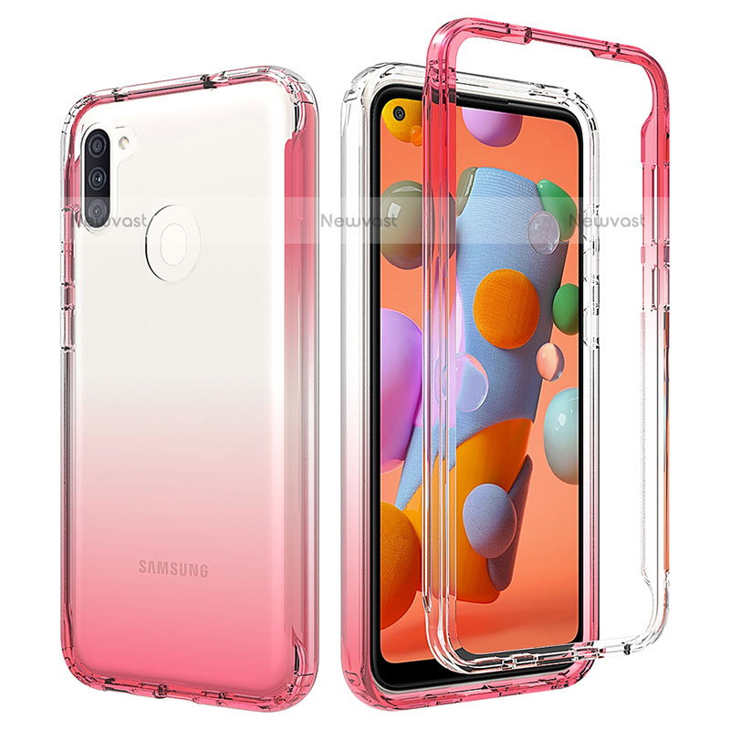 Ultra-thin Transparent Gel Gradient Soft Matte Finish Front and Back Case 360 Degrees Cover for Samsung Galaxy A11