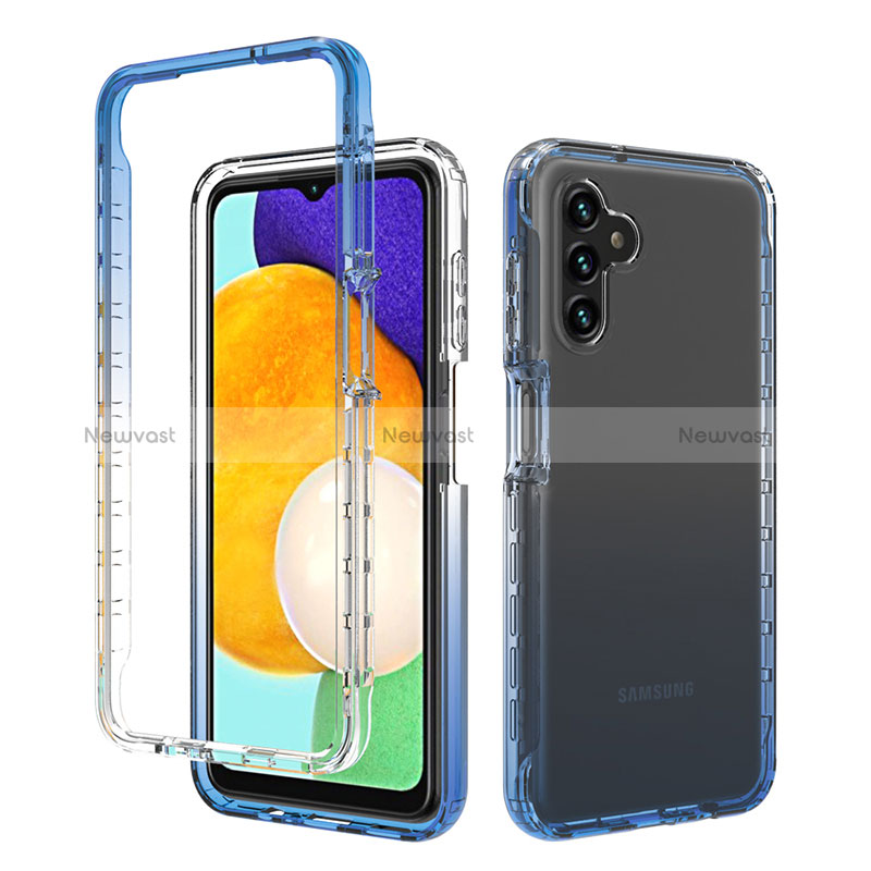 Ultra-thin Transparent Gel Gradient Soft Matte Finish Front and Back Case 360 Degrees Cover for Samsung Galaxy A13 5G Blue