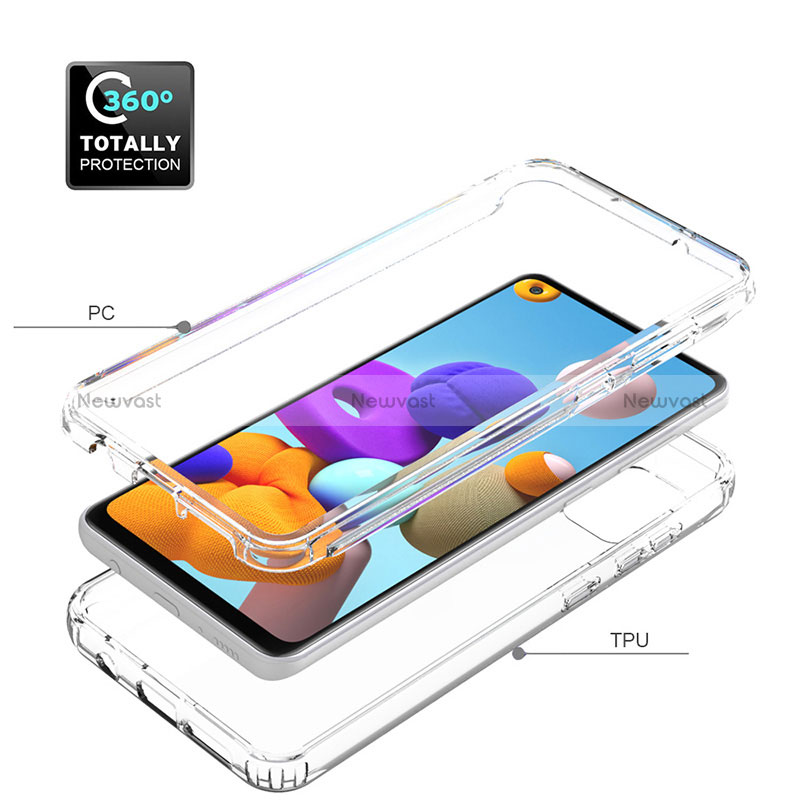 Ultra-thin Transparent Gel Gradient Soft Matte Finish Front and Back Case 360 Degrees Cover for Samsung Galaxy A21s