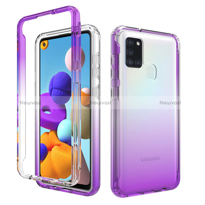 Ultra-thin Transparent Gel Gradient Soft Matte Finish Front and Back Case 360 Degrees Cover for Samsung Galaxy A21s