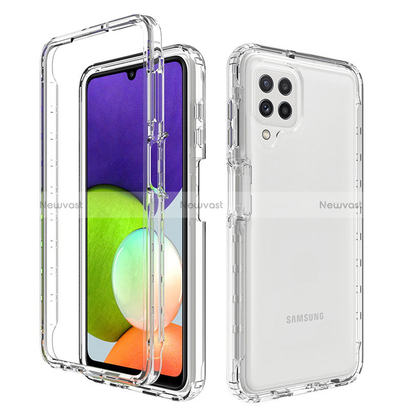 Ultra-thin Transparent Gel Gradient Soft Matte Finish Front and Back Case 360 Degrees Cover for Samsung Galaxy A22 4G Clear