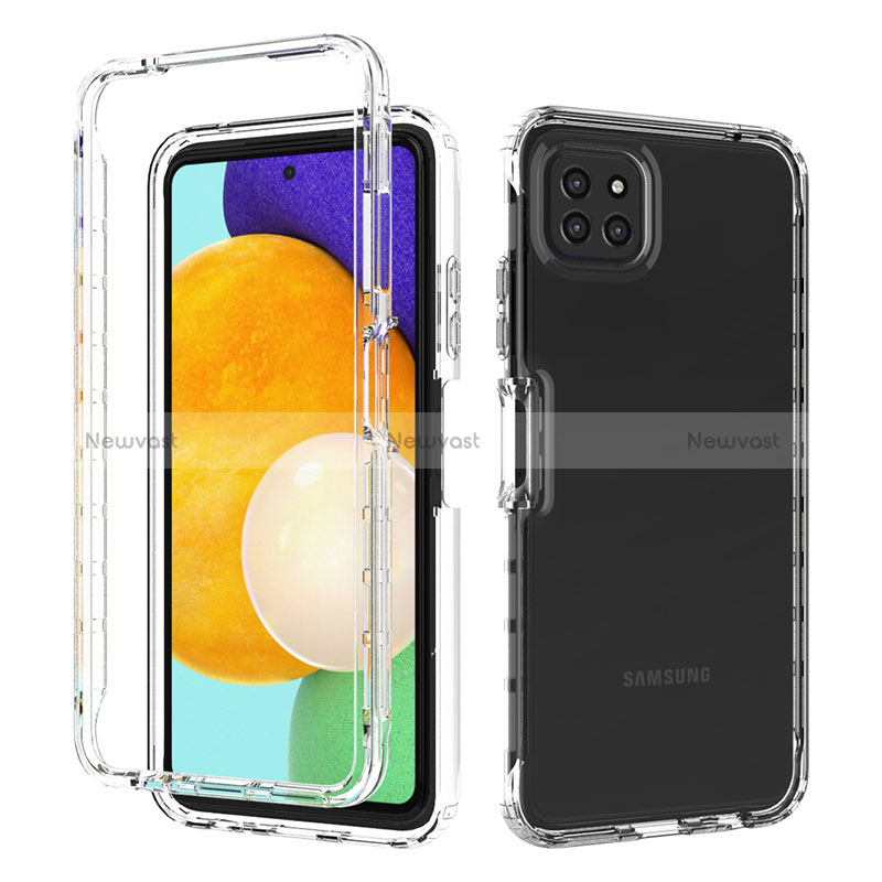 Ultra-thin Transparent Gel Gradient Soft Matte Finish Front and Back Case 360 Degrees Cover for Samsung Galaxy A22 5G Clear