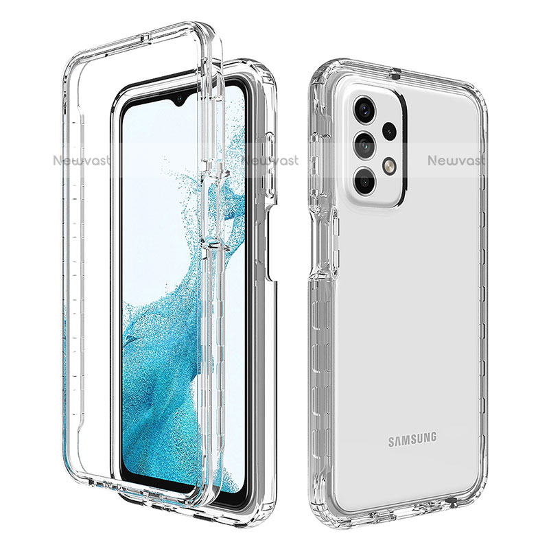 Ultra-thin Transparent Gel Gradient Soft Matte Finish Front and Back Case 360 Degrees Cover for Samsung Galaxy A23 5G Clear