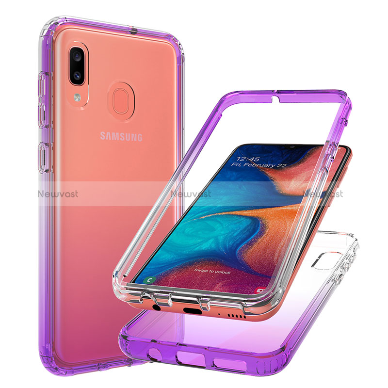 Ultra-thin Transparent Gel Gradient Soft Matte Finish Front and Back Case 360 Degrees Cover for Samsung Galaxy A30