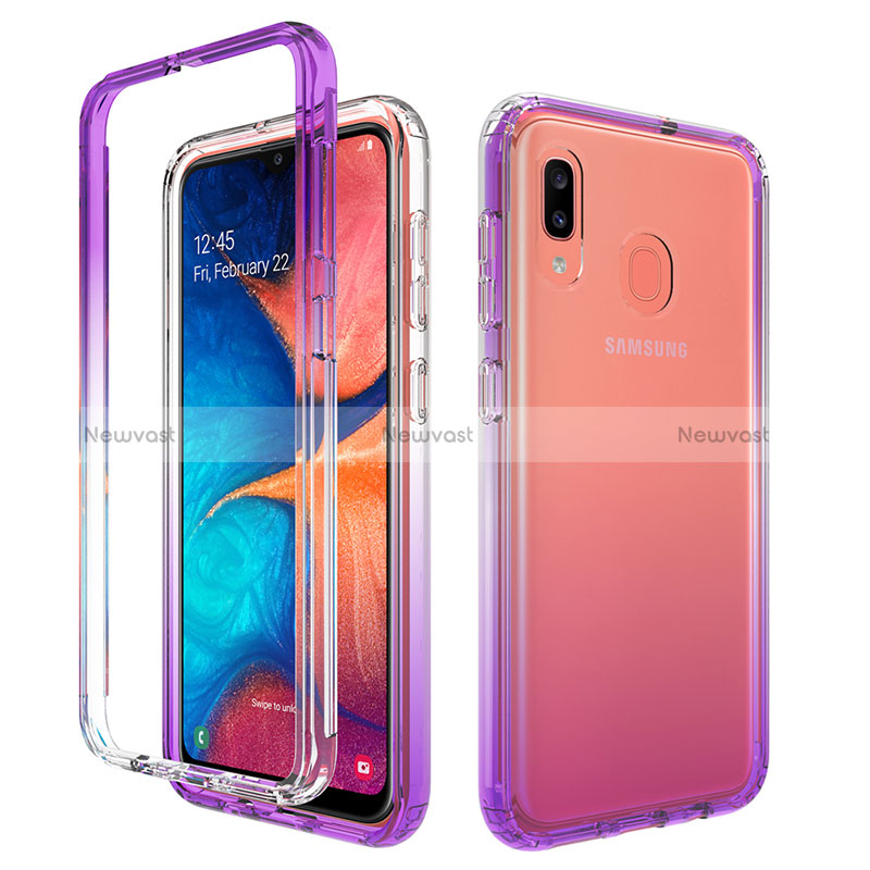 Ultra-thin Transparent Gel Gradient Soft Matte Finish Front and Back Case 360 Degrees Cover for Samsung Galaxy A30