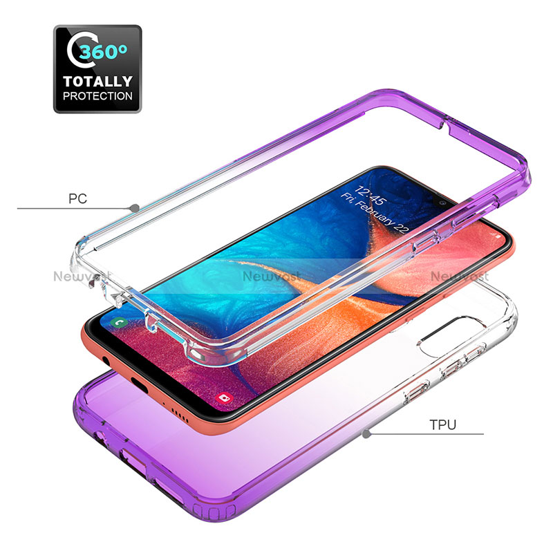 Ultra-thin Transparent Gel Gradient Soft Matte Finish Front and Back Case 360 Degrees Cover for Samsung Galaxy A30