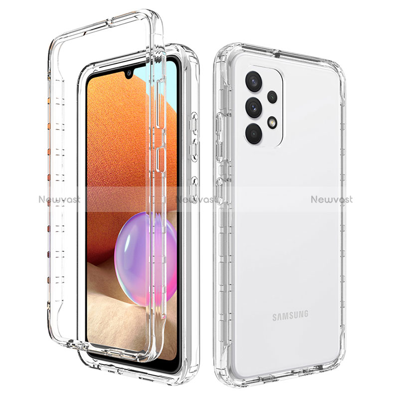 Ultra-thin Transparent Gel Gradient Soft Matte Finish Front and Back Case 360 Degrees Cover for Samsung Galaxy A32 5G Clear