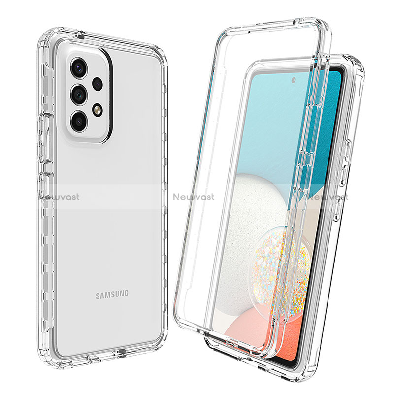 Ultra-thin Transparent Gel Gradient Soft Matte Finish Front and Back Case 360 Degrees Cover for Samsung Galaxy A33 5G Clear