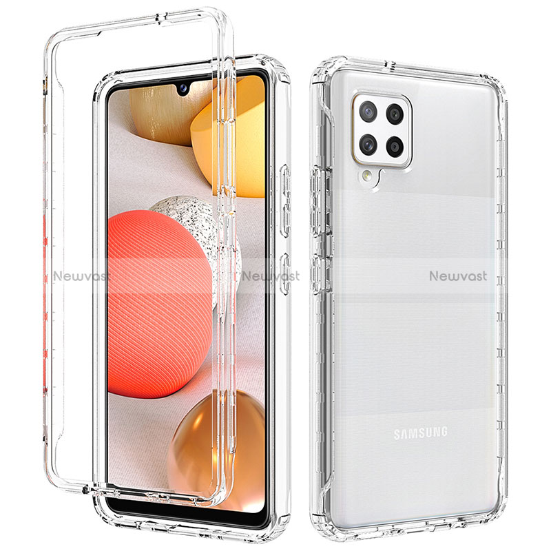 Ultra-thin Transparent Gel Gradient Soft Matte Finish Front and Back Case 360 Degrees Cover for Samsung Galaxy A42 5G Clear