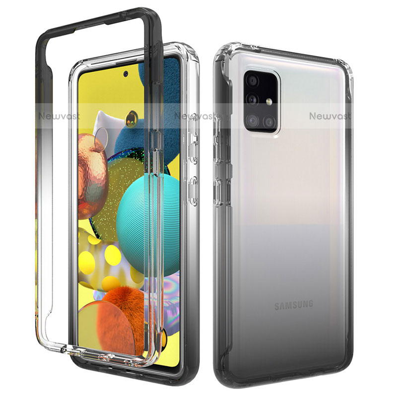 Ultra-thin Transparent Gel Gradient Soft Matte Finish Front and Back Case 360 Degrees Cover for Samsung Galaxy A51 4G