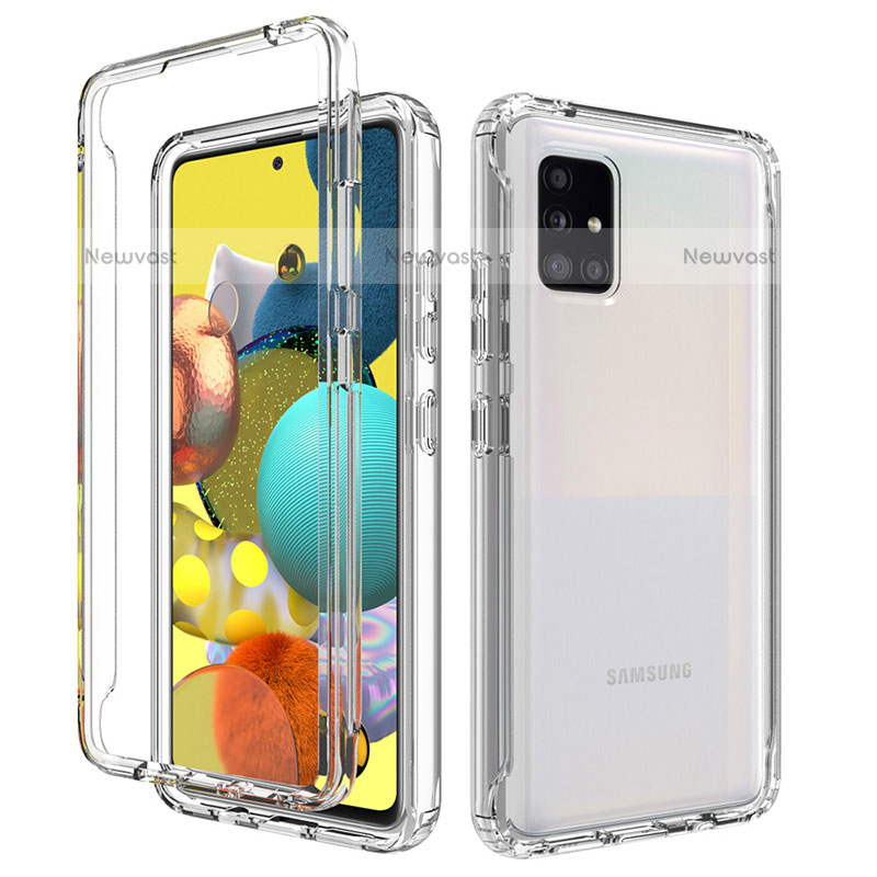 Ultra-thin Transparent Gel Gradient Soft Matte Finish Front and Back Case 360 Degrees Cover for Samsung Galaxy A51 4G Clear