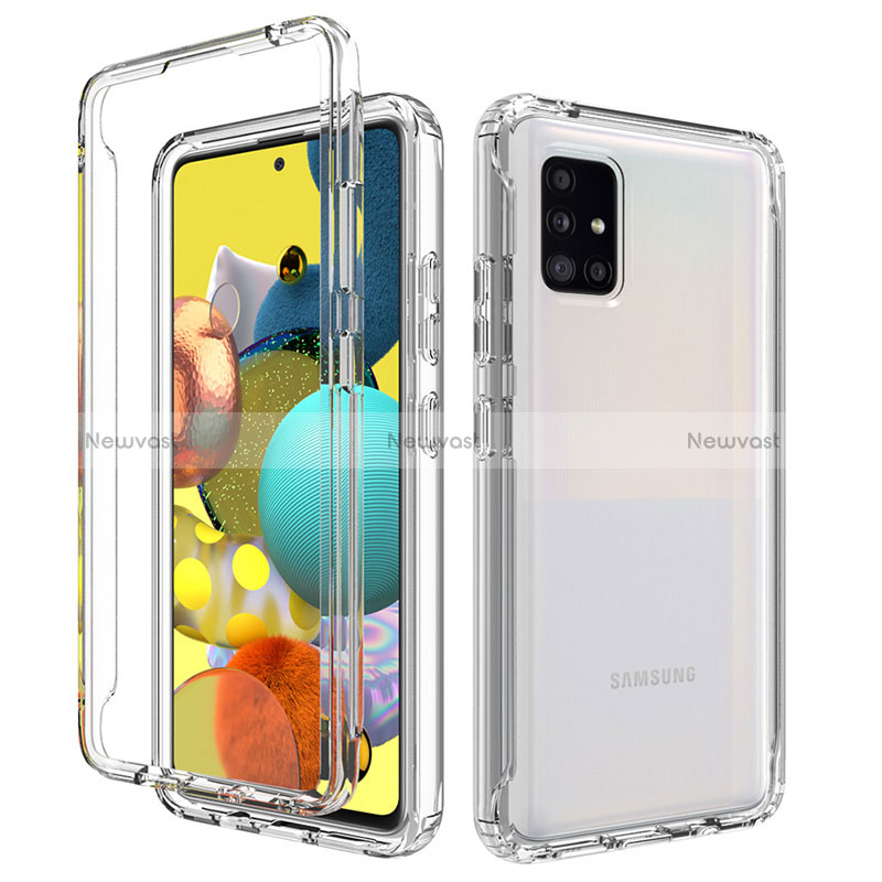 Ultra-thin Transparent Gel Gradient Soft Matte Finish Front and Back Case 360 Degrees Cover for Samsung Galaxy A51 5G Clear