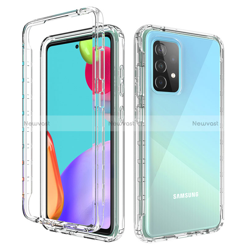 Ultra-thin Transparent Gel Gradient Soft Matte Finish Front and Back Case 360 Degrees Cover for Samsung Galaxy A52 4G Clear