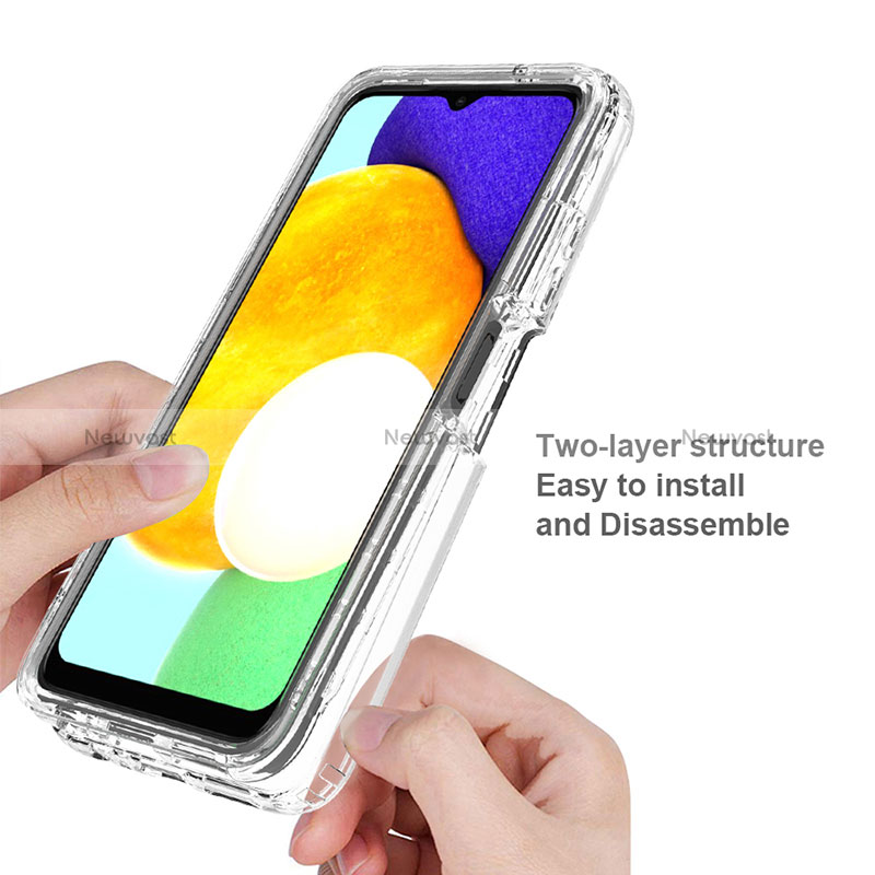 Ultra-thin Transparent Gel Gradient Soft Matte Finish Front and Back Case 360 Degrees Cover for Samsung Galaxy F02S SM-E025F