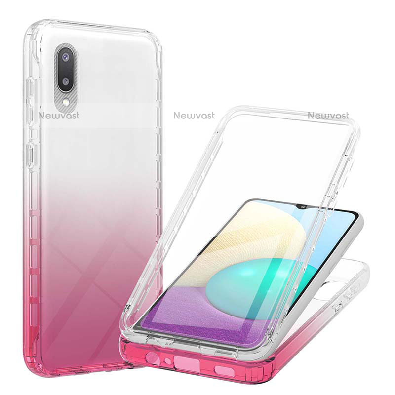 Ultra-thin Transparent Gel Gradient Soft Matte Finish Front and Back Case 360 Degrees Cover for Samsung Galaxy M02