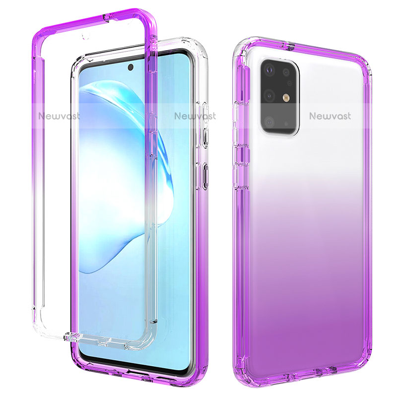 Ultra-thin Transparent Gel Gradient Soft Matte Finish Front and Back Case 360 Degrees Cover for Samsung Galaxy S20 Plus Purple
