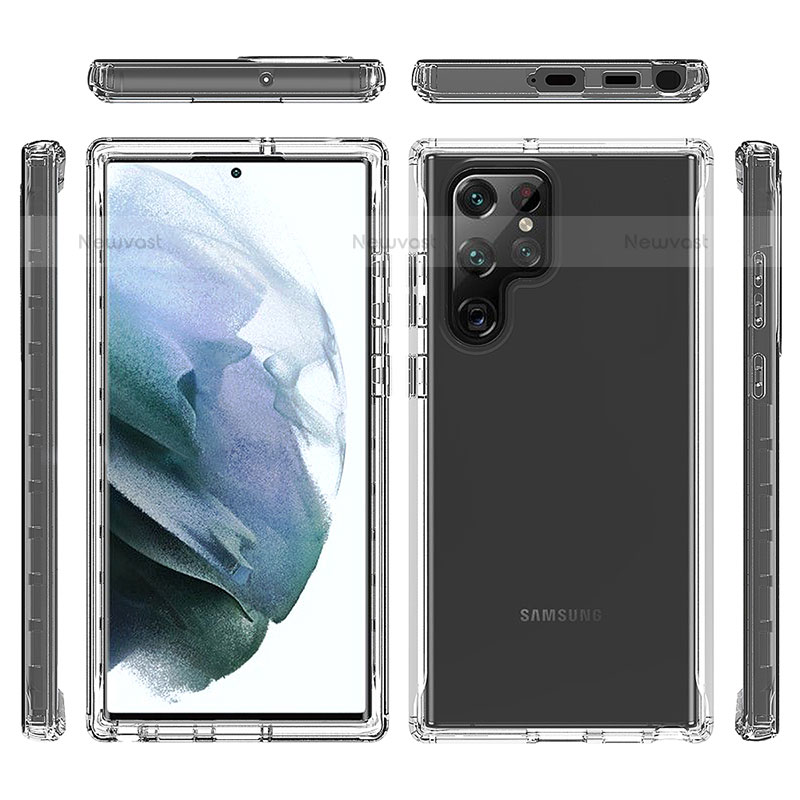 Ultra-thin Transparent Gel Gradient Soft Matte Finish Front and Back Case 360 Degrees Cover for Samsung Galaxy S22 Ultra 5G