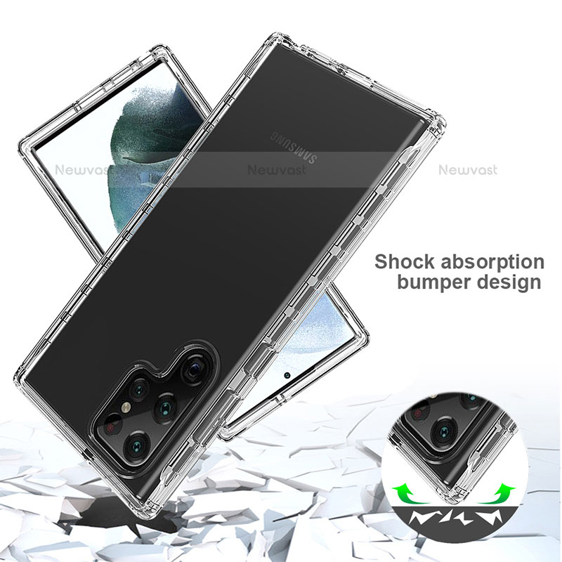 Ultra-thin Transparent Gel Gradient Soft Matte Finish Front and Back Case 360 Degrees Cover for Samsung Galaxy S22 Ultra 5G