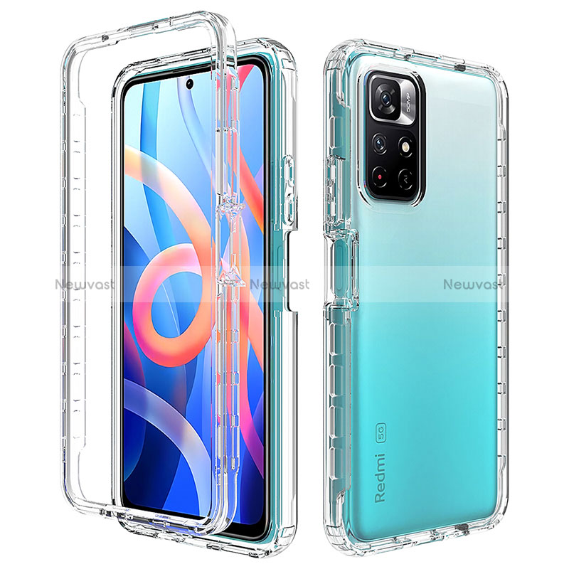 Ultra-thin Transparent Gel Gradient Soft Matte Finish Front and Back Case 360 Degrees Cover for Xiaomi Poco M4 Pro 5G Clear