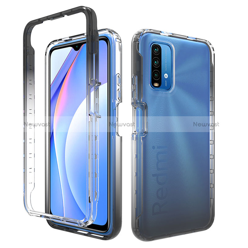 Ultra-thin Transparent Gel Gradient Soft Matte Finish Front and Back Case 360 Degrees Cover for Xiaomi Redmi 9 Power