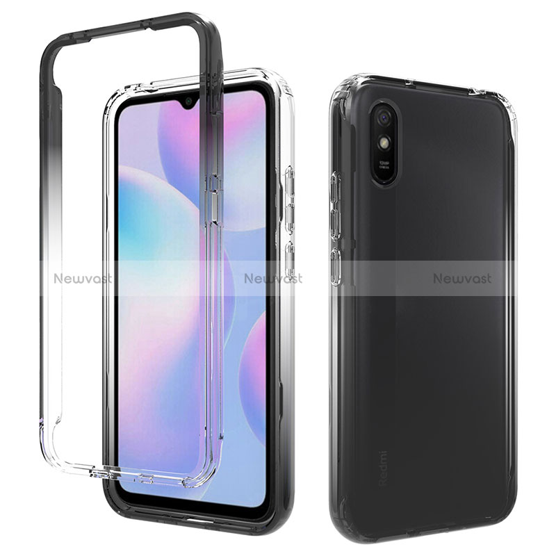 Ultra-thin Transparent Gel Gradient Soft Matte Finish Front and Back Case 360 Degrees Cover for Xiaomi Redmi 9A