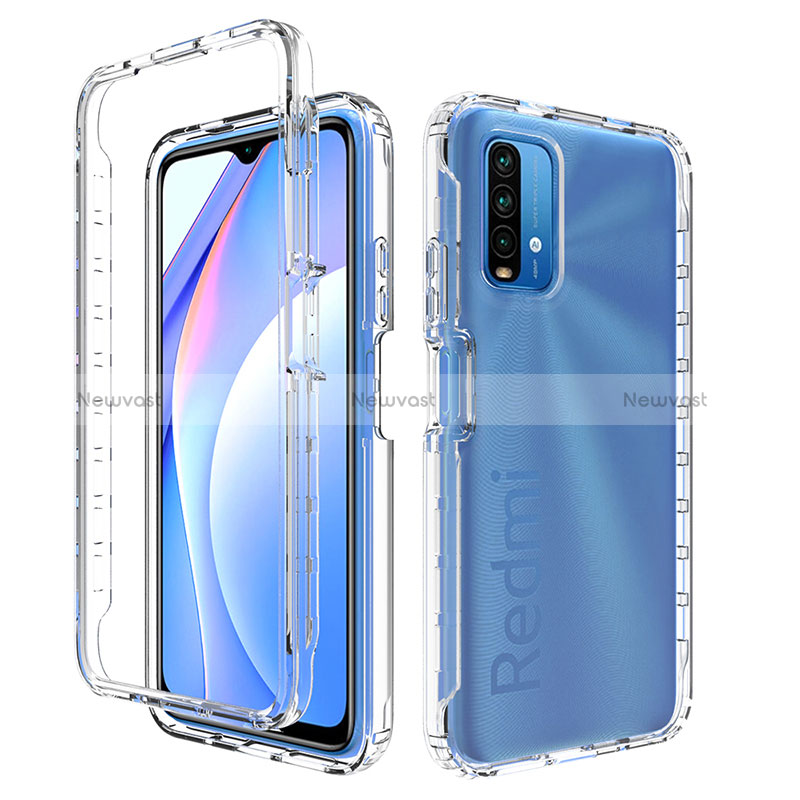 Ultra-thin Transparent Gel Gradient Soft Matte Finish Front and Back Case 360 Degrees Cover for Xiaomi Redmi 9T 4G