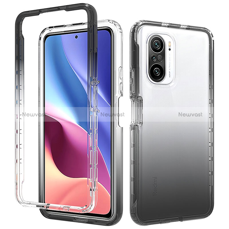 Ultra-thin Transparent Gel Gradient Soft Matte Finish Front and Back Case 360 Degrees Cover for Xiaomi Redmi K40 5G