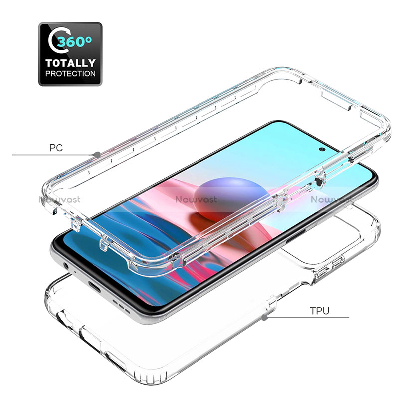 Ultra-thin Transparent Gel Gradient Soft Matte Finish Front and Back Case 360 Degrees Cover for Xiaomi Redmi Note 10 4G