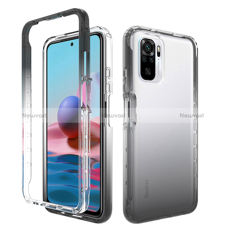 Ultra-thin Transparent Gel Gradient Soft Matte Finish Front and Back Case 360 Degrees Cover for Xiaomi Redmi Note 10 4G